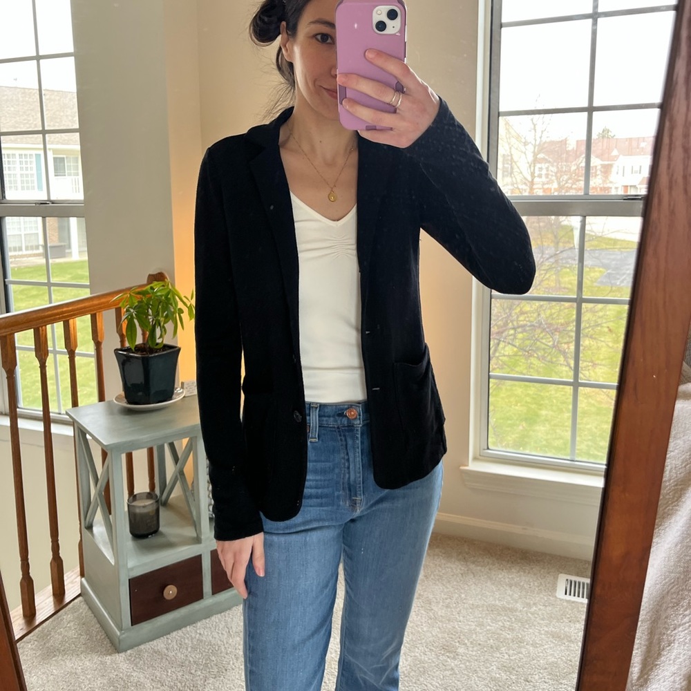 Tahari Black Cardigan Blazer